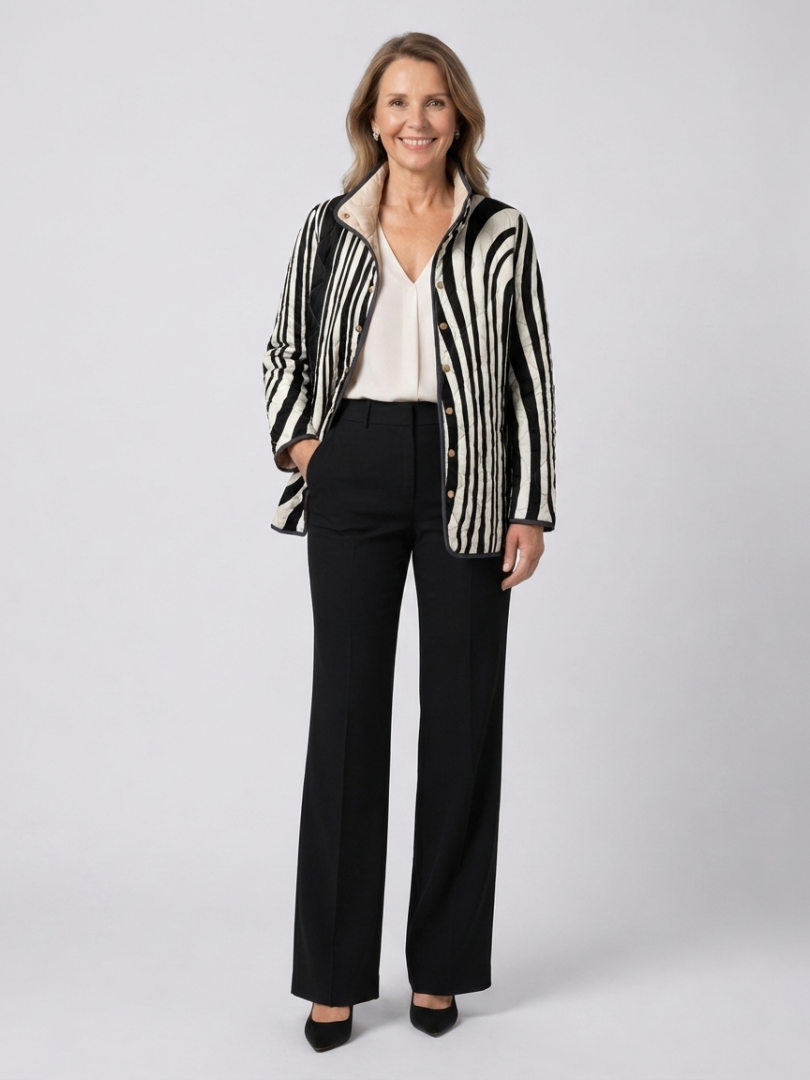 DELACROIX | Chaqueta acolchada con estampado de cebra para mujer Sylvie