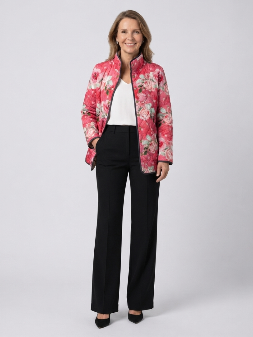 DELACROIX | Chaqueta acolchada de rosas para mujer Christine