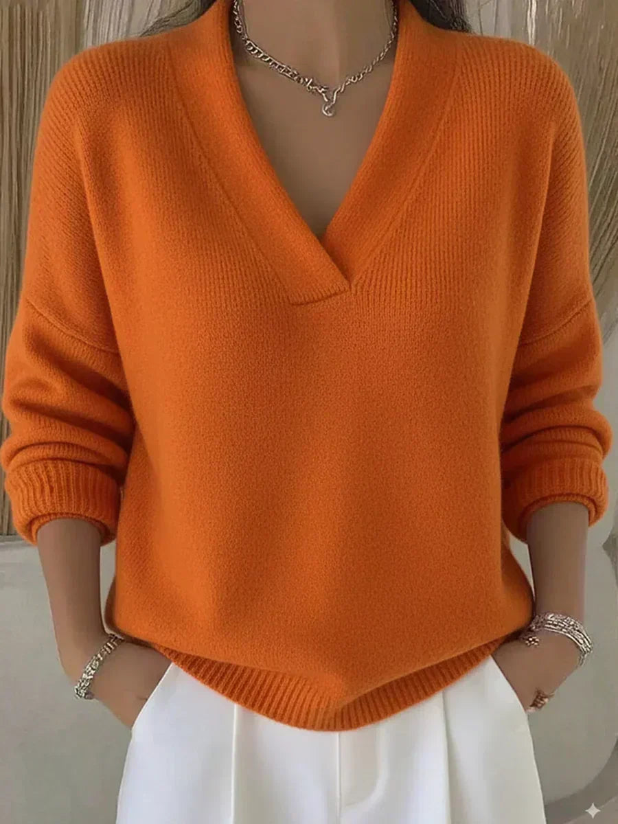 Violeta | Jersey holgado con cuello de pico