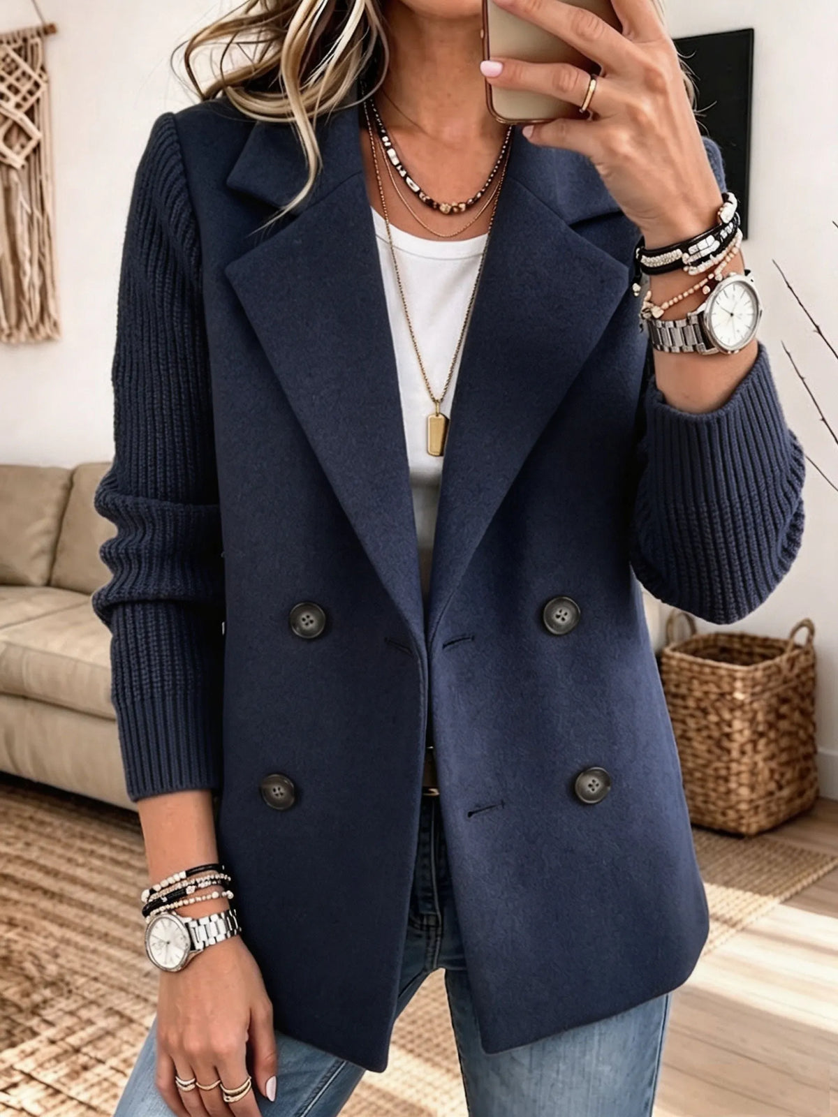 Dolores | Blazer elegante con mangas de punto