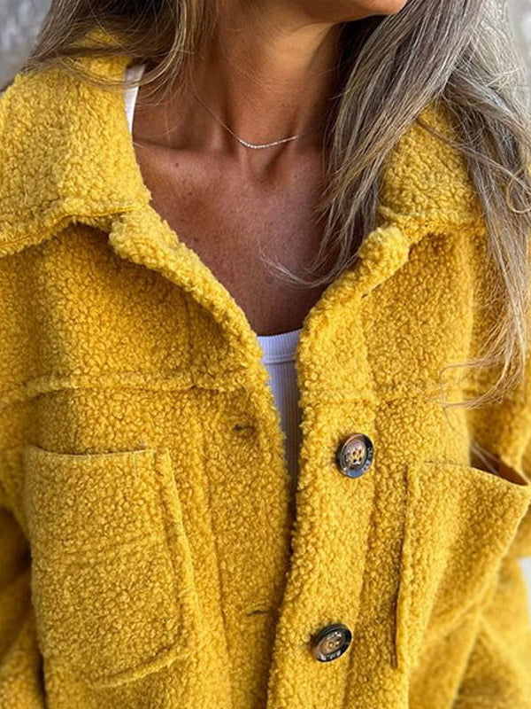 Raquel | Chaqueta suave de pelo sintético con botones