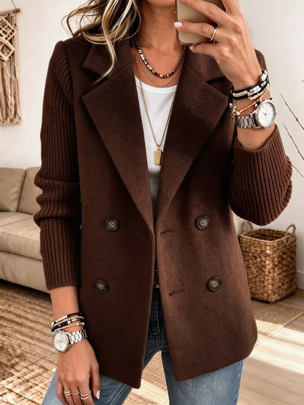 Pilar | Blazer elegante con mangas de punto