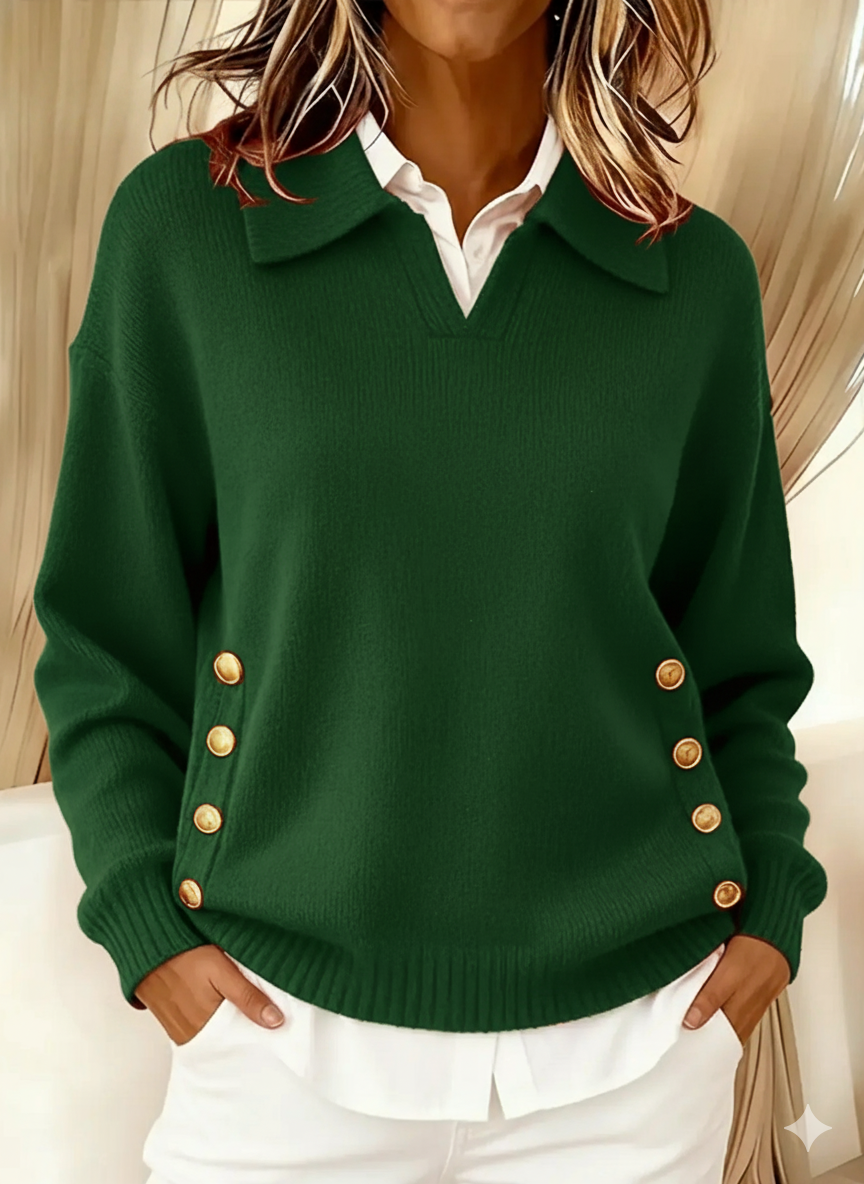 Vicenta | Jersey con cuello de polo y botones