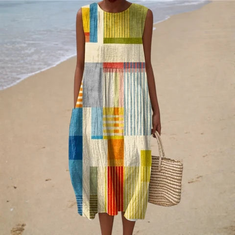 VESTIDO DE VERANO CÓMODO SIN MANGAS