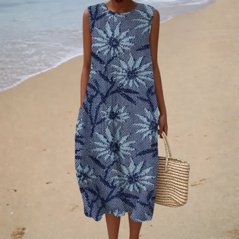 VESTIDO DE VERANO CÓMODO SIN MANGAS