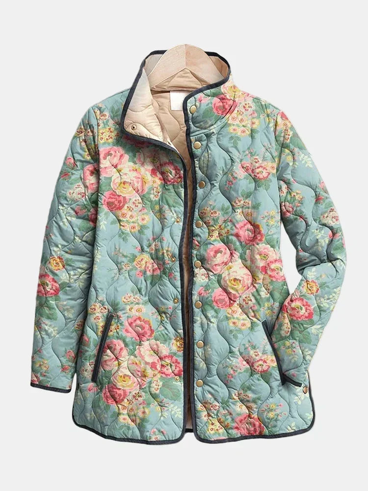 DELACROIX | Chaqueta acolchada Roses Céladon para mujer Mathilde