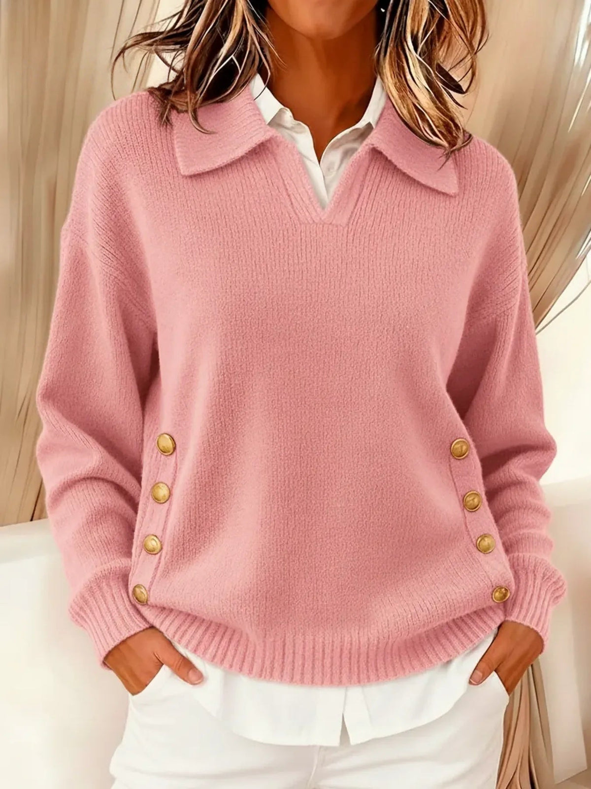 Vicenta | Jersey con cuello de polo y botones