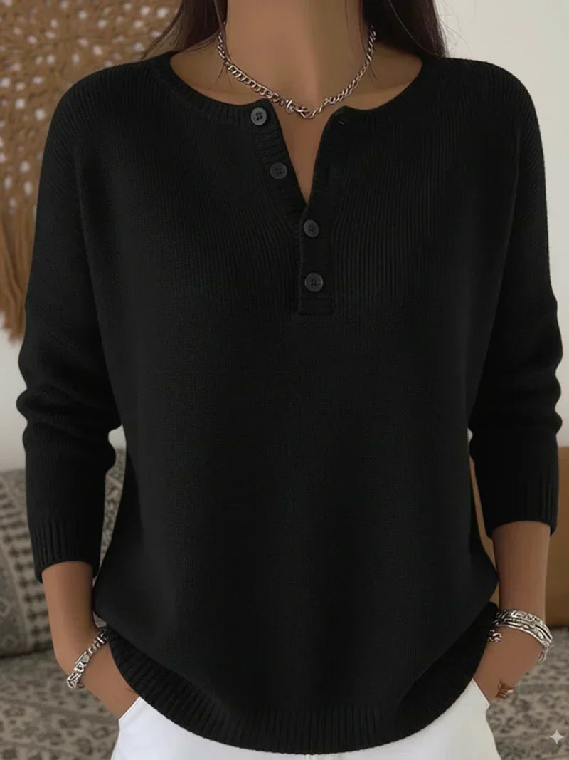 Helena | Jersey de punto con botones estilo Henley