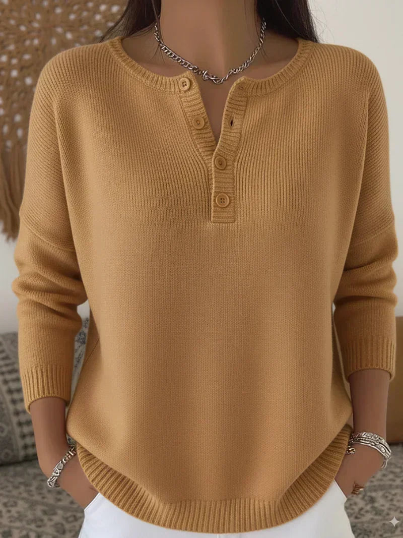Helena | Jersey de punto con botones estilo Henley