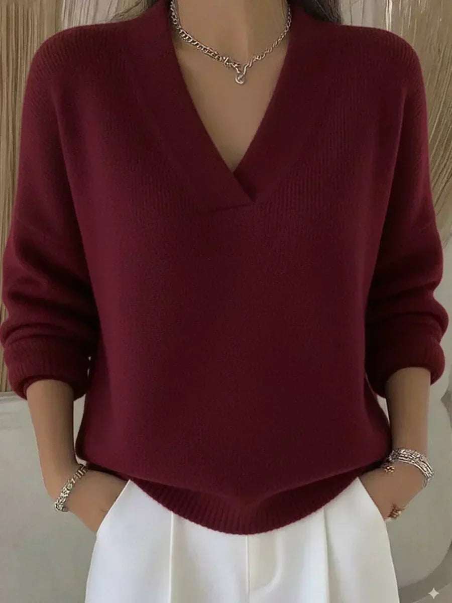 Violeta | Jersey holgado con cuello de pico