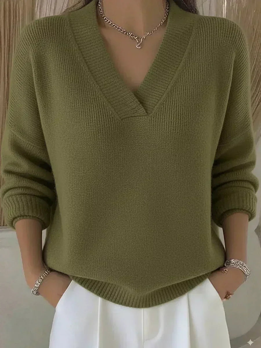 Violeta | Jersey holgado con cuello de pico