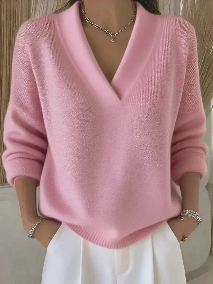 Violeta | Jersey holgado con cuello de pico
