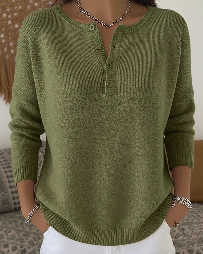 Helena | Jersey de punto con botones estilo Henley