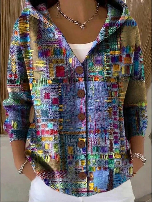 Paloma | Chaqueta de punto estampada con capucha