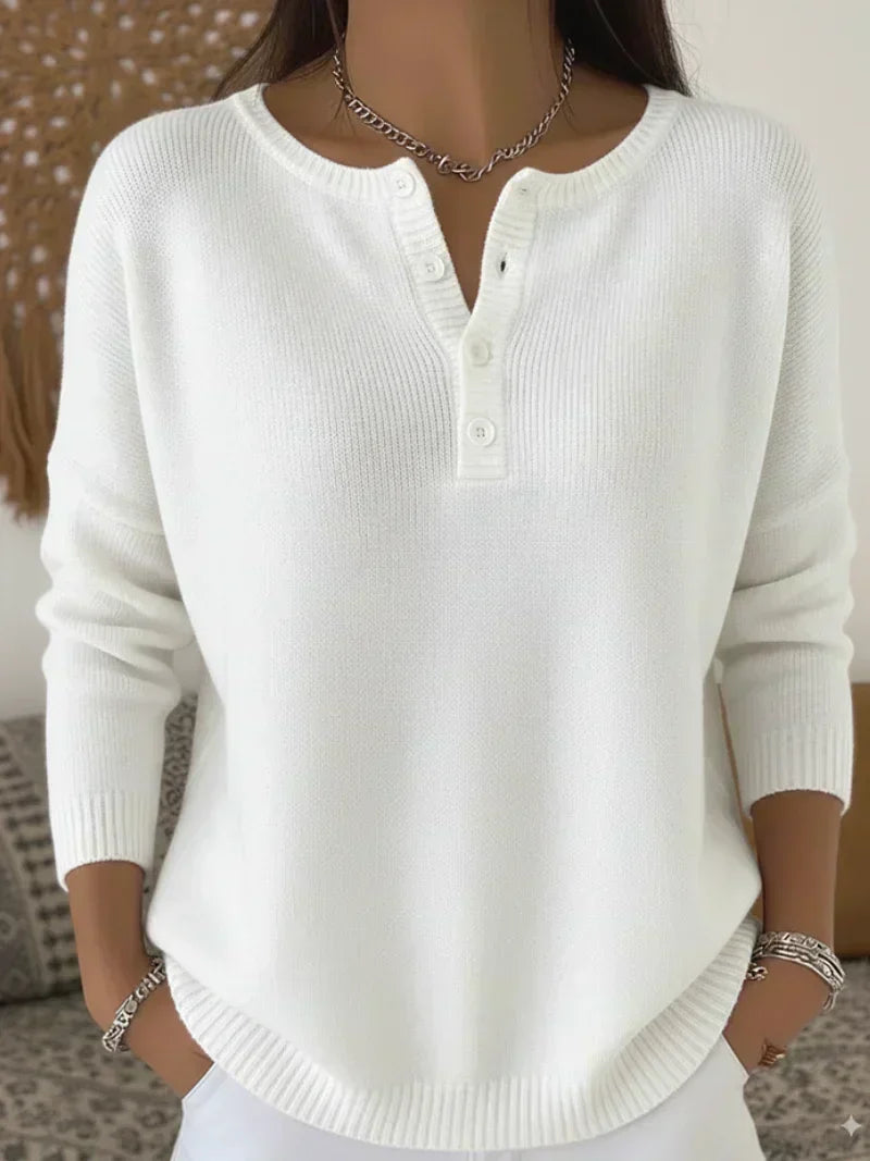 Helena | Jersey de punto con botones estilo Henley