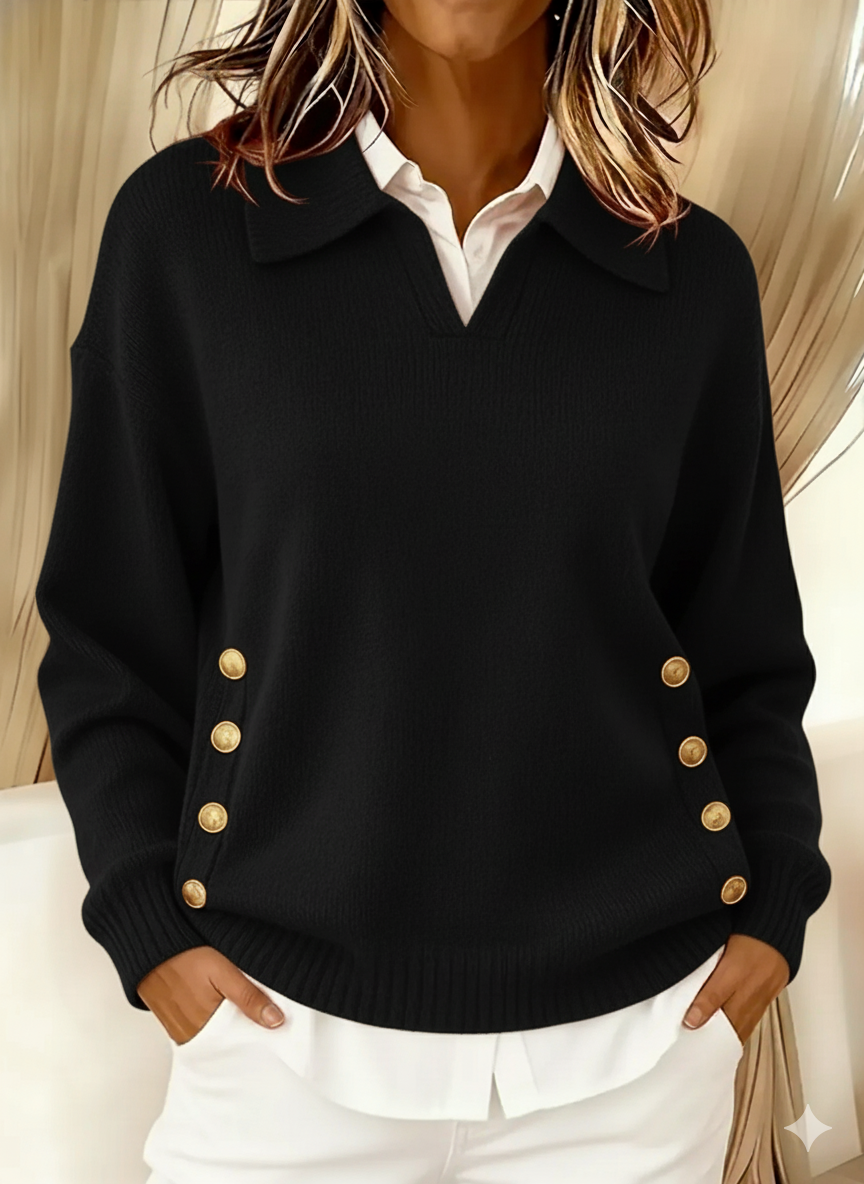 Vicenta | Jersey con cuello de polo y botones