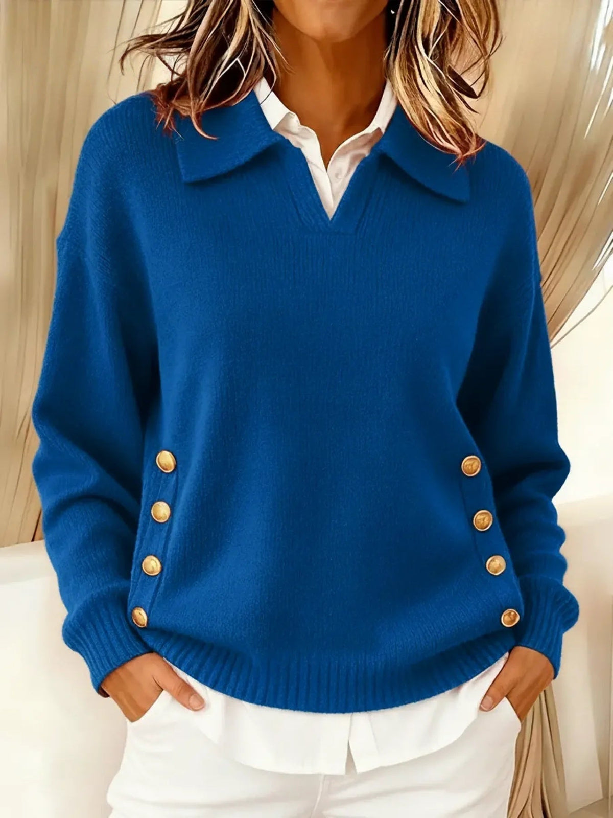Vicenta | Jersey con cuello de polo y botones
