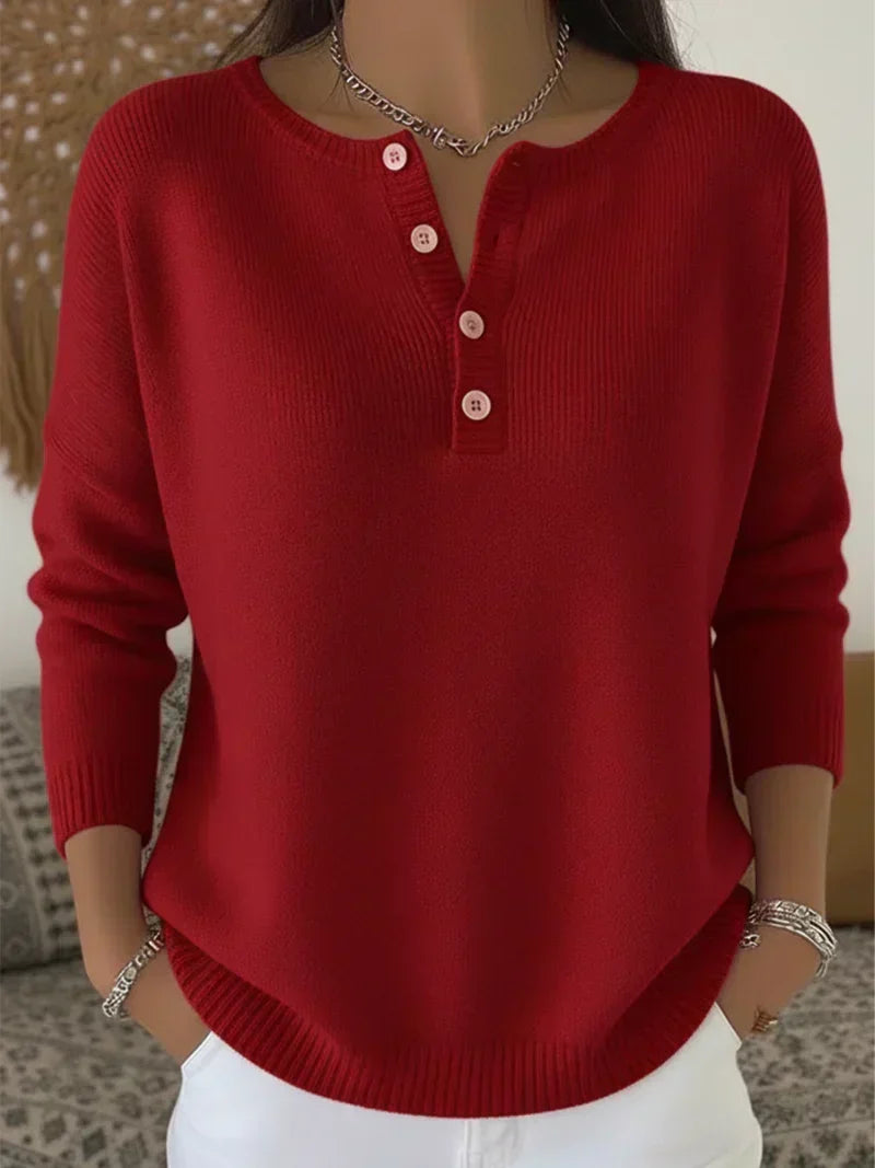 Helena | Jersey de punto con botones estilo Henley