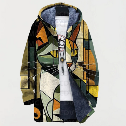 TERESA | CÁRDIGAN CON ESTAMPADO GEOMÉTRICO DE GATOS