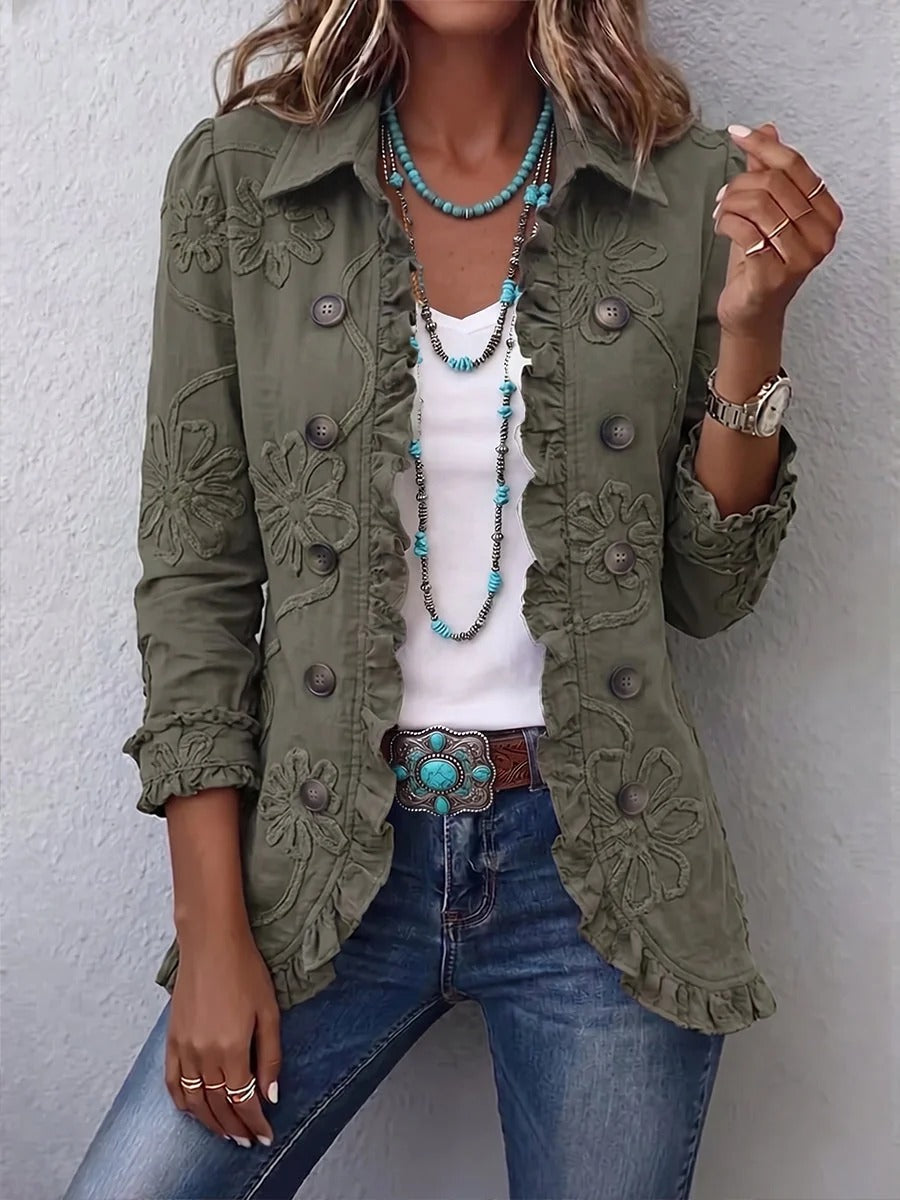 MARTINA | CHAQUETA ESTILO BOHO-CHIC CON BORDADO FLORAL